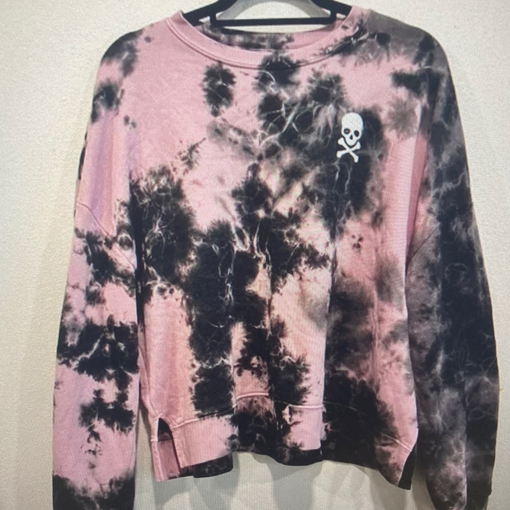 SoulCycle Pink and Black Tie-Dye Sweatshirt